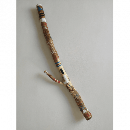 Healing Totem, 2020 Natural paint on tree branch Front view, supported on table 95 x 19 x 6 cm